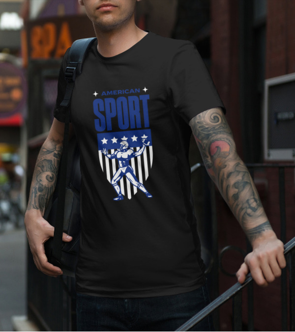 American Sport Football Icon Shield T-Shirt