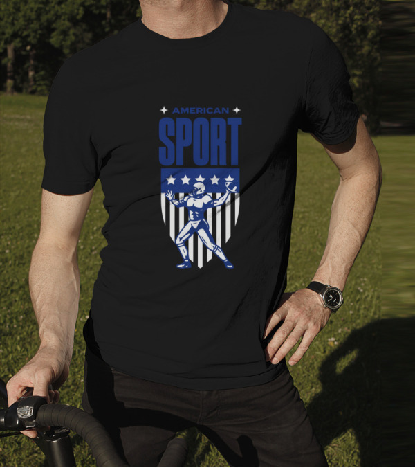 American Sport Football Icon Shield T-Shirt