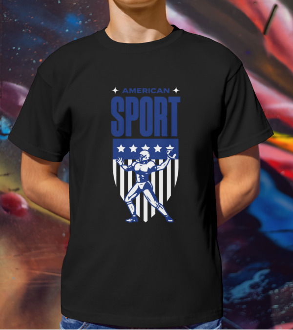 American Sport Football Icon Shield T-Shirt