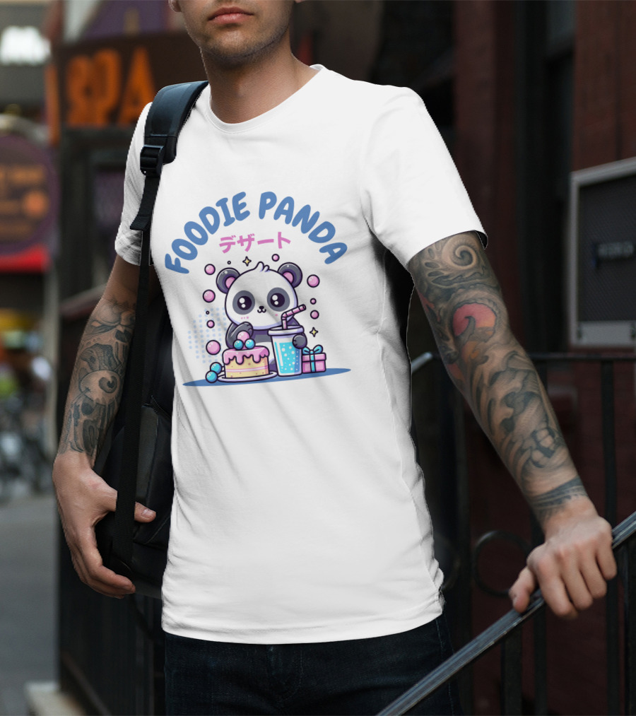 FOODIE PANDA デザート Cake Drink Gift Bubbles T-Shirt