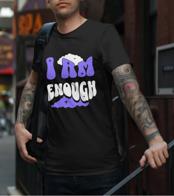I Am Enough Groovy Cloud And Stars T-Shirt