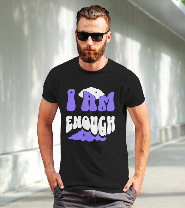 I Am Enough Groovy Cloud And Stars T-Shirt