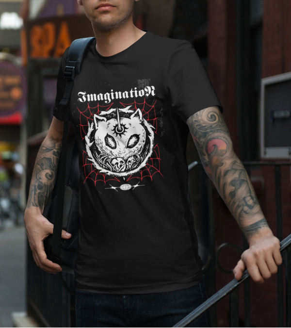 Imagination Fantasy Beast With Unicorn Horn And Spider Webs T-Shirt