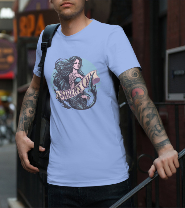 Siren's Call Mermaid Tattoo Ocean Waves T-Shirt