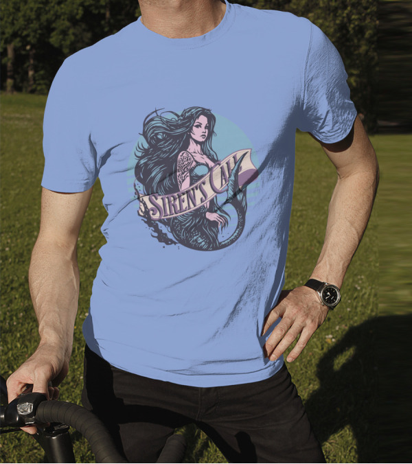 Siren's Call Mermaid Tattoo Ocean Waves T-Shirt
