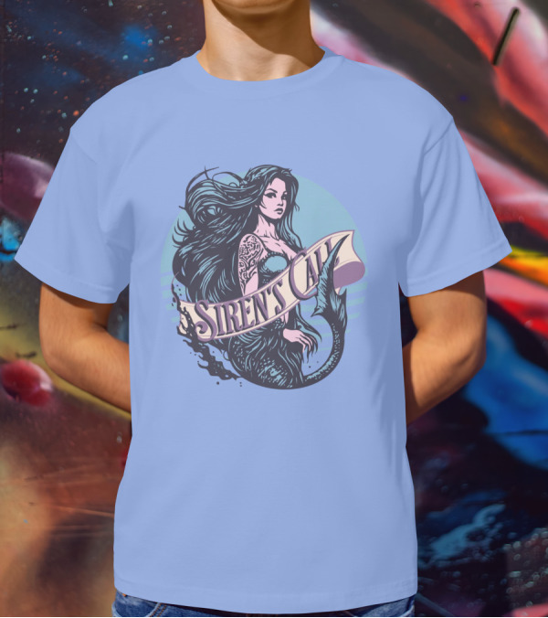Siren's Call Mermaid Tattoo Ocean Waves T-Shirt