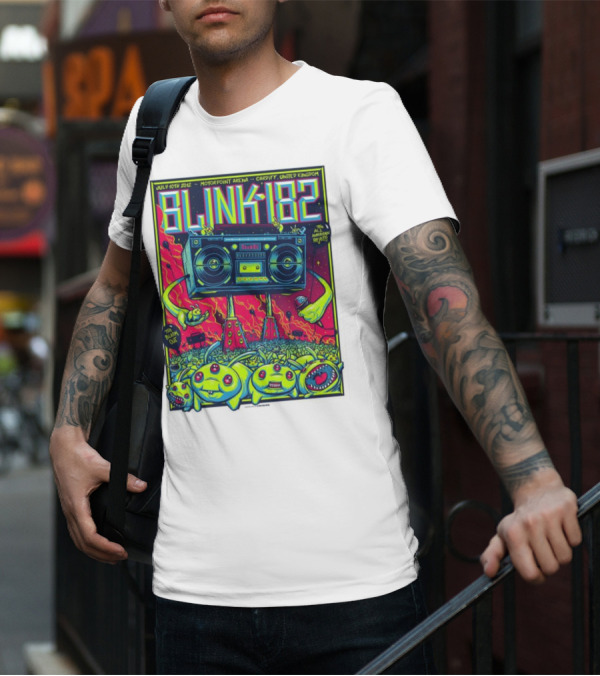 Blink-182 July 10th 2012 Motorpoint Arena Cardiff United Kingdom Boombox Alien Creature T-Shirt