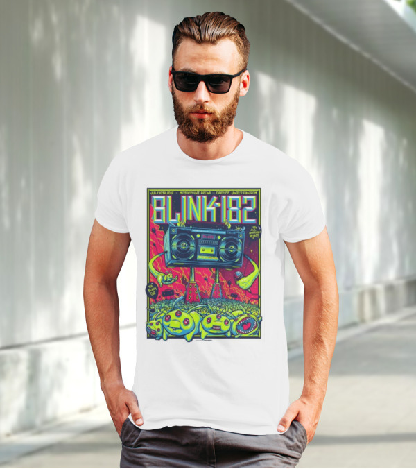 Blink-182 July 10th 2012 Motorpoint Arena Cardiff United Kingdom Boombox Alien Creature T-Shirt