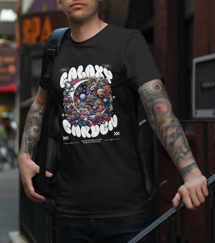 GALAXY GARDEN WATCH THE MOON IN THE MIDDLE OF THE NIGHT ESTD 2030 T-Shirt