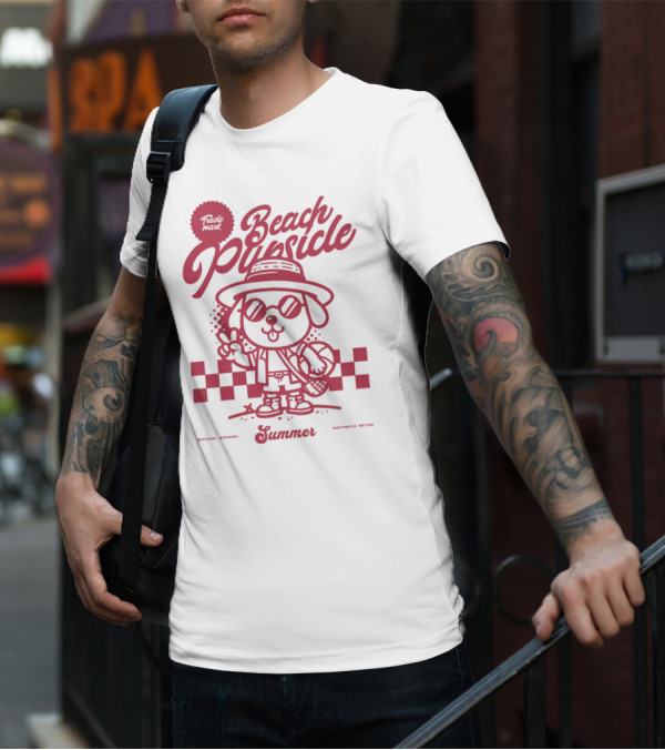 Trademark Beach Pupsicle Summer Aesthetic Retro T-Shirt