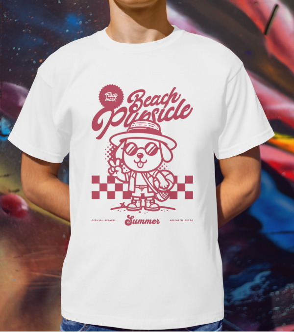 Trademark Beach Pupsicle Summer Aesthetic Retro T-Shirt