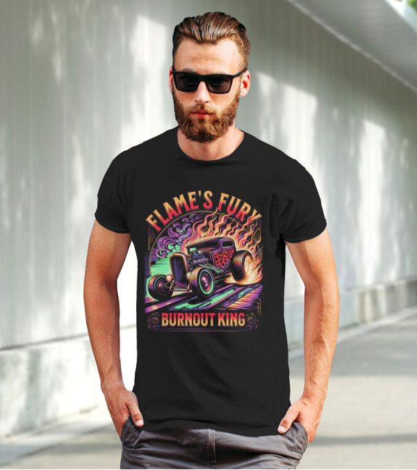 FLAME'S FURY BURNOUT KING T-Shirt