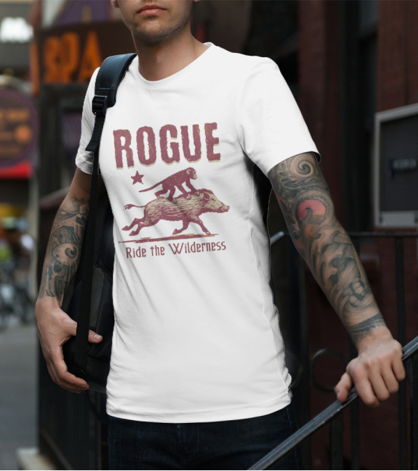 ROGUE Ride The Wilderness Monkey On Boar Adventure T-Shirt
