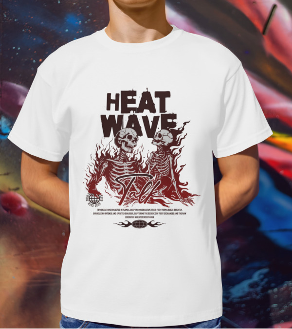 HEAT WAVE SKELETONS AND SECRETS IN THE FLAMES OF FALL T-Shirt