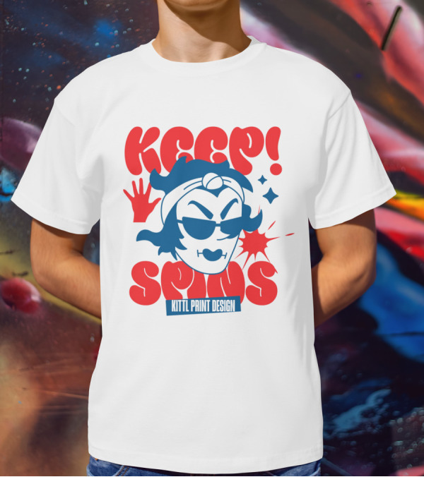 Keep Spins Kittl Print T-Shirt