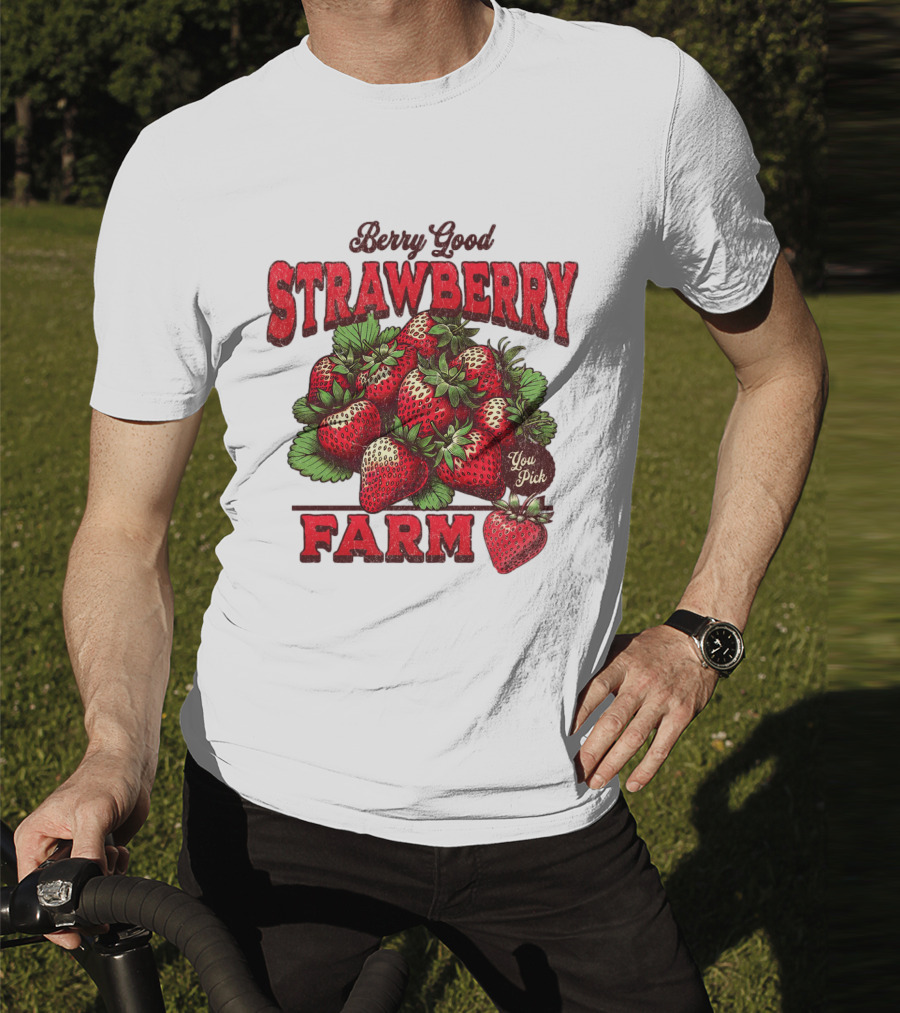 Berry Good Strawberry Farm You Pick Produce Vintage T-Shirt