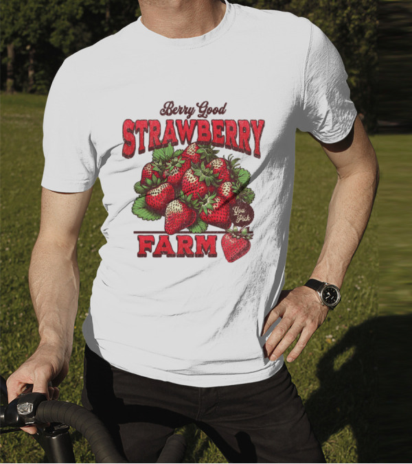 Berry Good Strawberry Farm You Pick Produce Vintage T-Shirt