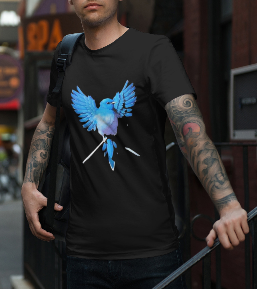 Blue Bird With Outstretched Wings T-Shirt