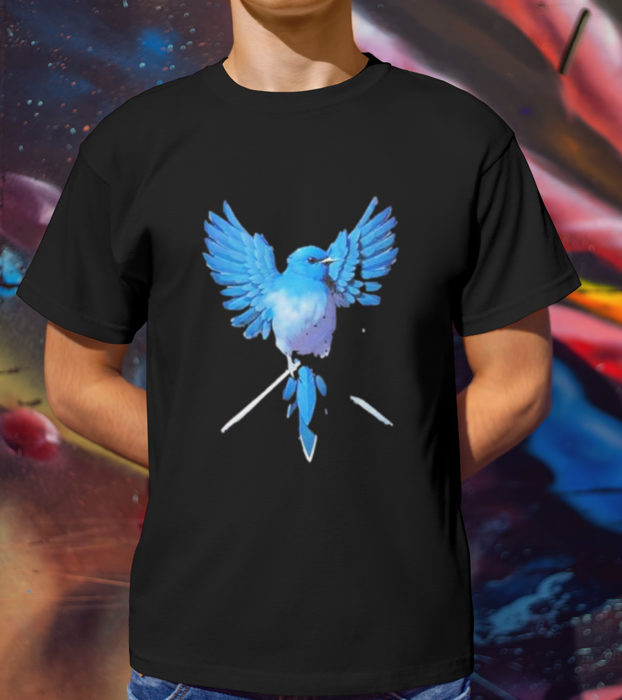 Blue Bird With Outstretched Wings T-Shirt