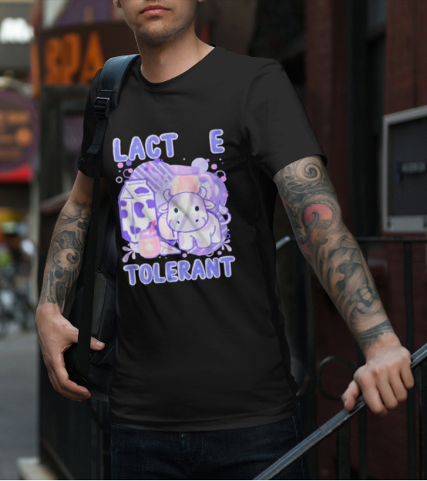 Lactose Intolerant Funny Milk Cow Cartoon T-Shirt