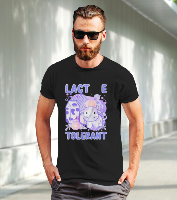 Lactose Intolerant Funny Milk Cow Cartoon T-Shirt