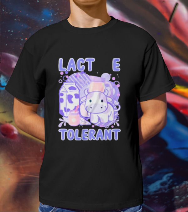 Lactose Intolerant Funny Milk Cow Cartoon T-Shirt
