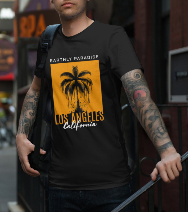 Earthly Paradise Los Angeles California Palm Tree T-Shirt