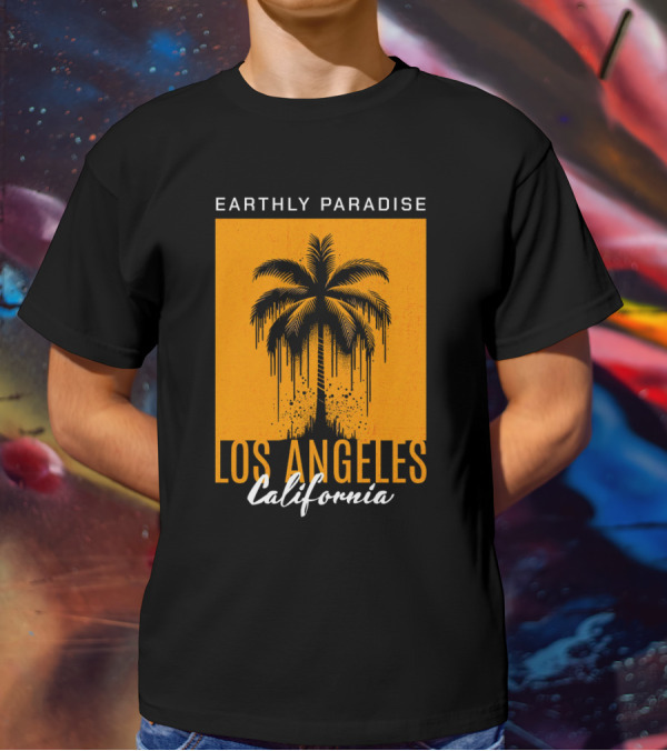 Earthly Paradise Los Angeles California Palm Tree T-Shirt