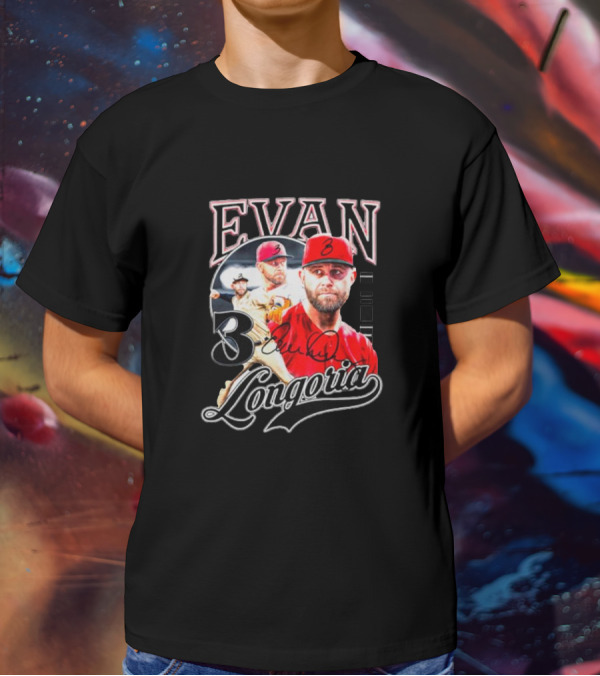 Evan Longoria 3 Arizona Diamondbacks Signature Baseball T-Shirt
