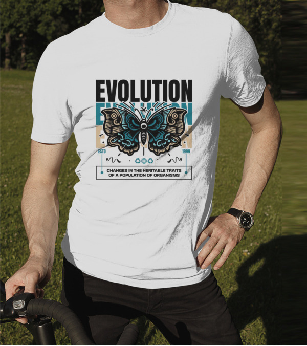 Evolution Butterfly Changes In Heritable Traits ESTD 1999 T-Shirt