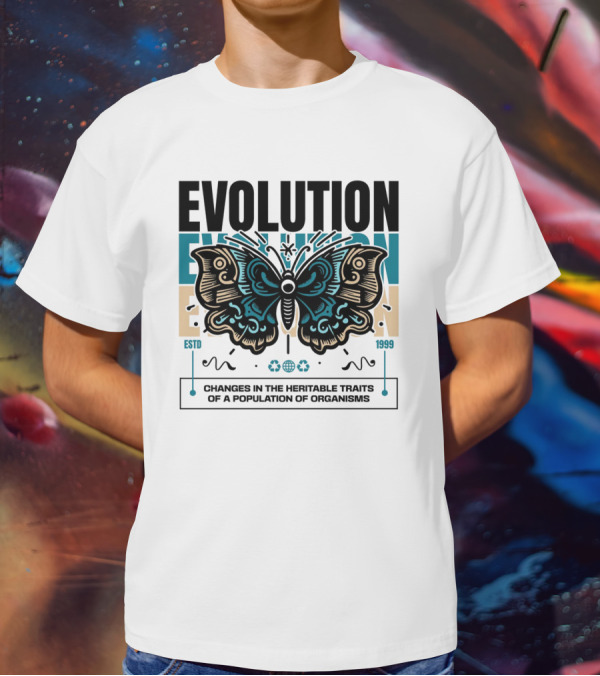 Evolution Butterfly Changes In Heritable Traits ESTD 1999 T-Shirt