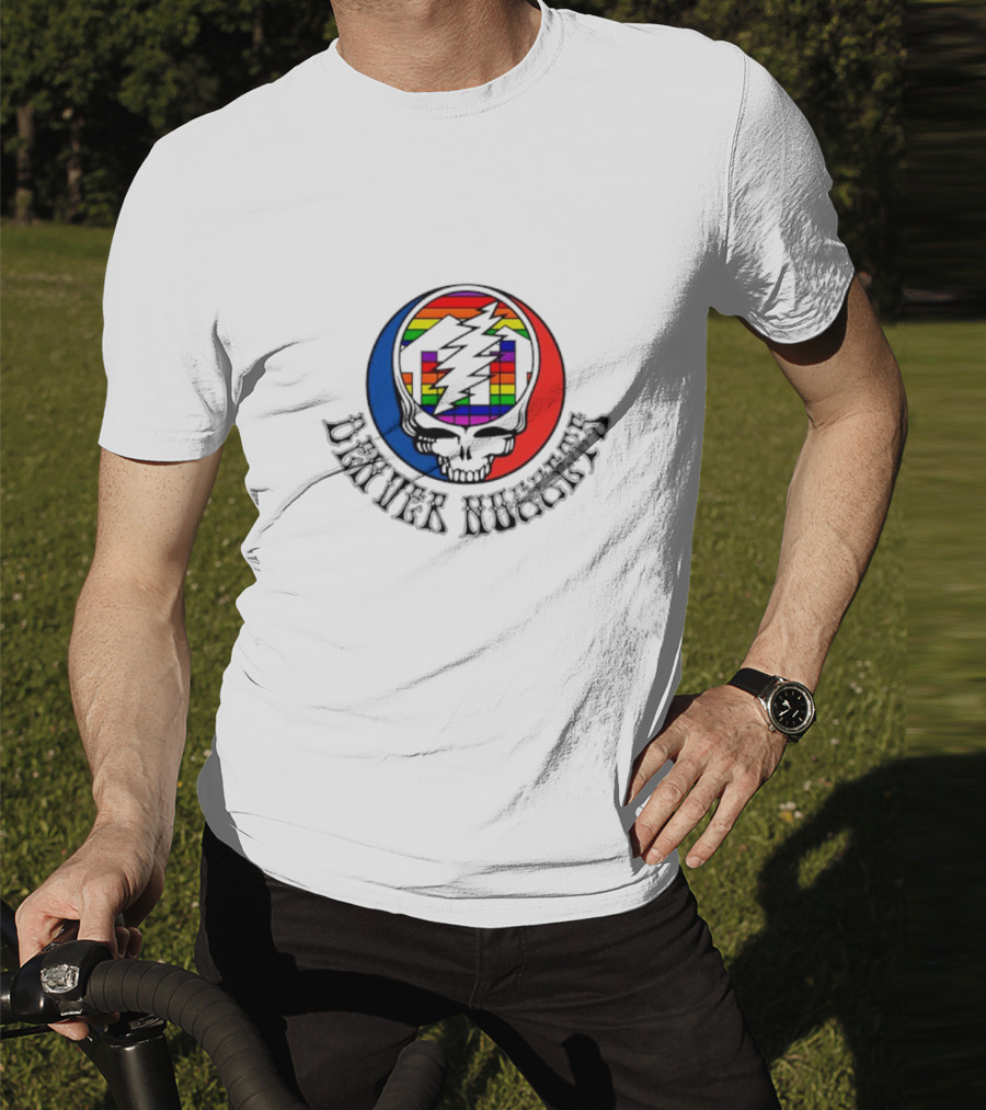 Denver Nuggets Grateful Dead Skull Rainbow Bolt T-Shirt