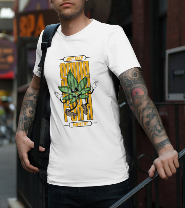 Just Keep Smile For A Moment Leaf Character T-Shirt