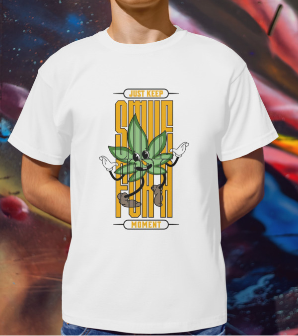 Just Keep Smile For A Moment Leaf Character T-Shirt