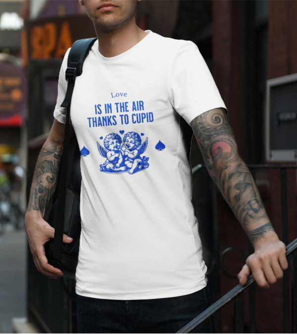Love Is In The Air Thanks To Cupid Cherubs With Hearts And Spades T-Shirt
