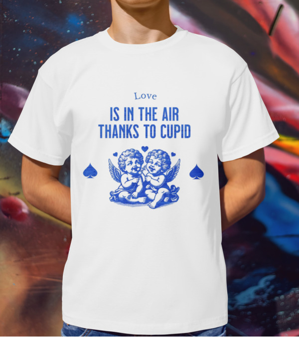 Love Is In The Air Thanks To Cupid Cherubs With Hearts And Spades T-Shirt