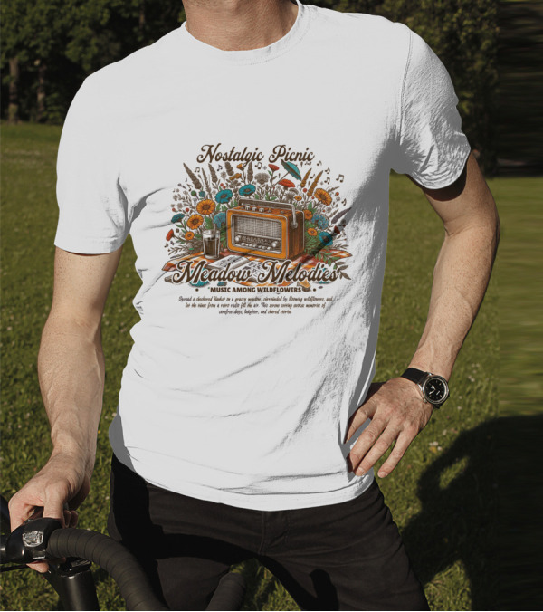 Nostalgic Picnic Meadow Melodies Music Among Wildflowers T-Shirt