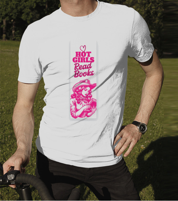 Hot Girls Read Books Cool Vintage Bookmark T-Shirt
