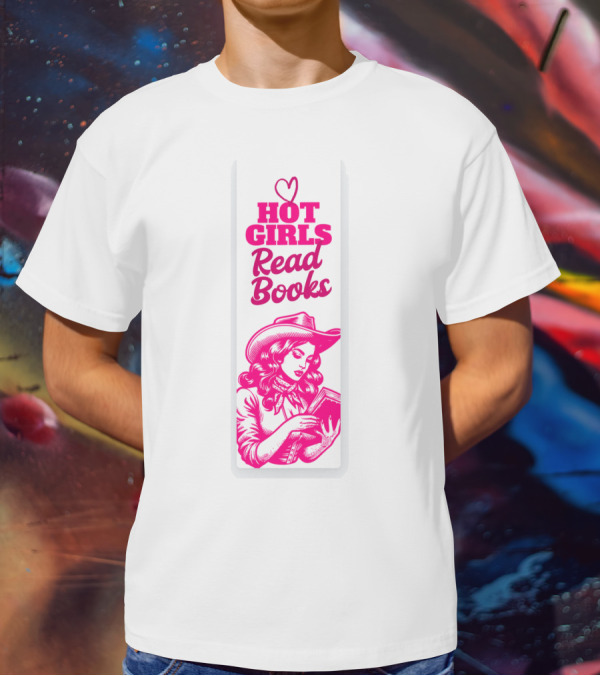 Hot Girls Read Books Cool Vintage Bookmark T-Shirt