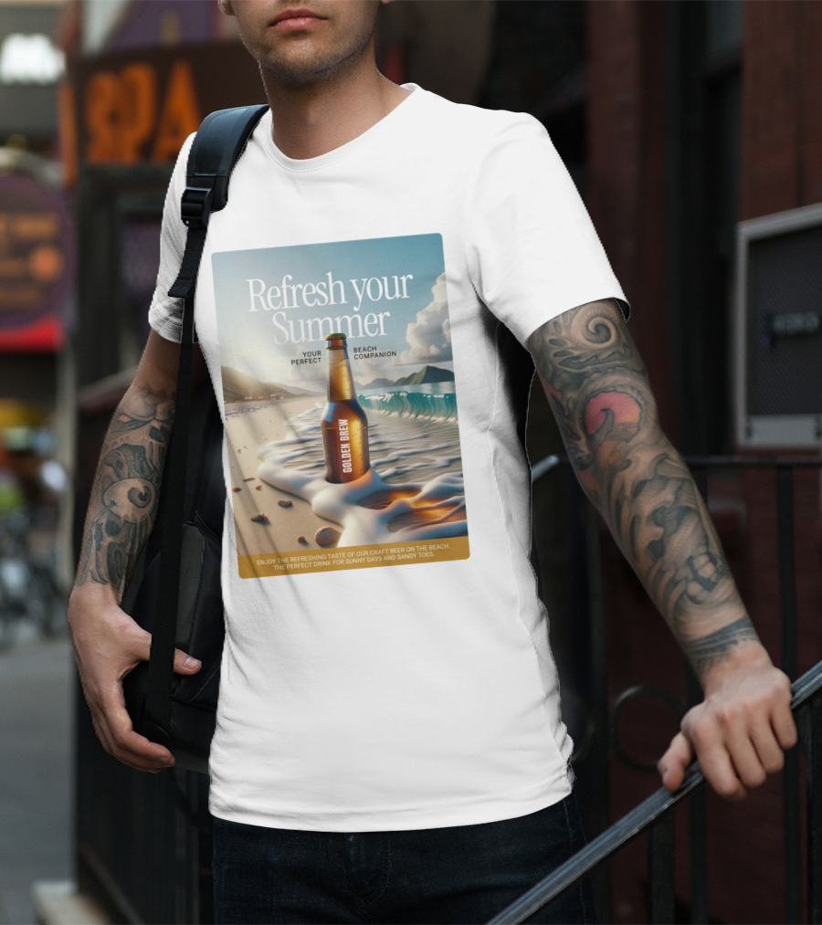 Refresh Your Summer Golden Brew Beach Companion T-Shirt