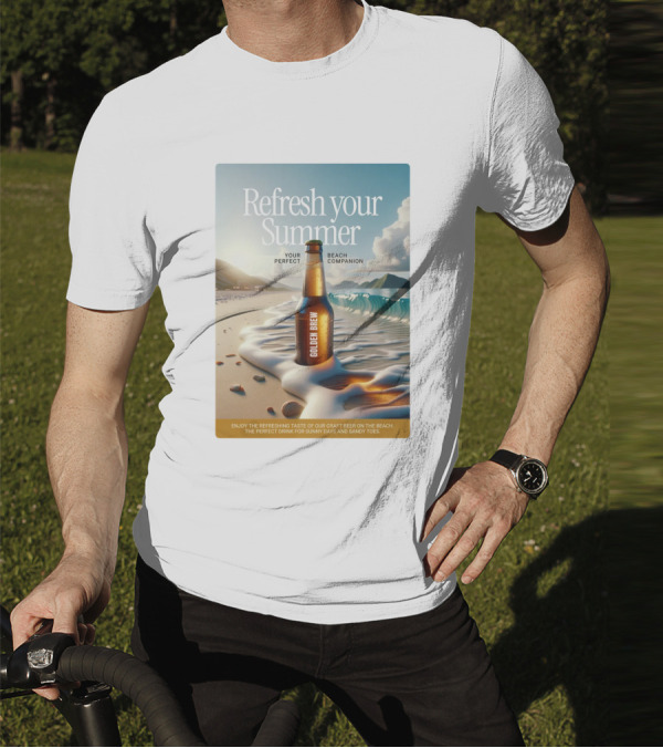 Refresh Your Summer Golden Brew Beach Companion T-Shirt