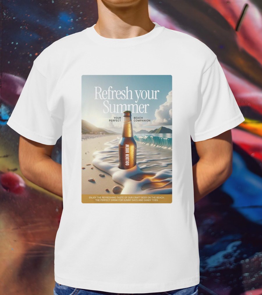 Refresh Your Summer Golden Brew Beach Companion T-Shirt