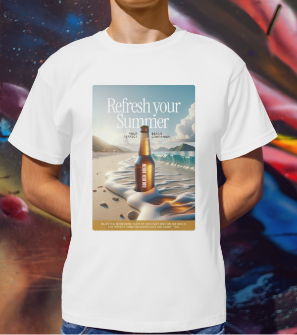Refresh Your Summer Golden Brew Beach Companion T-Shirt