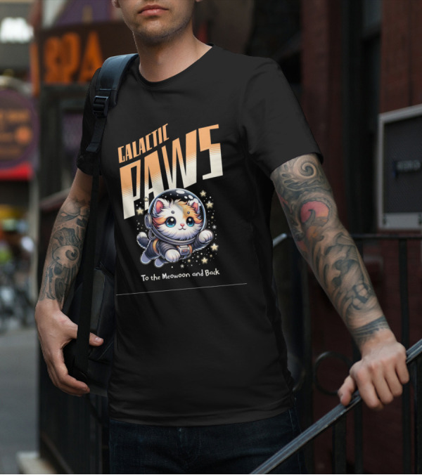 GALACTIC PAWS To The Meowoon And Back T-Shirt