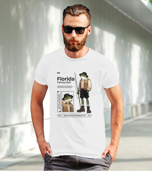 Florida Fishing Club Catch And Release Frog Adventure 1975 T-Shirt
