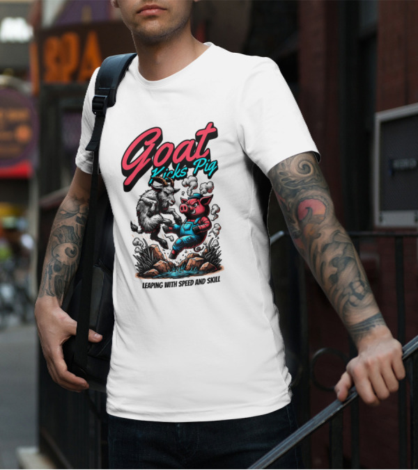 Goat Kicks Pig Leaping With Speed And Skill T-Shirt