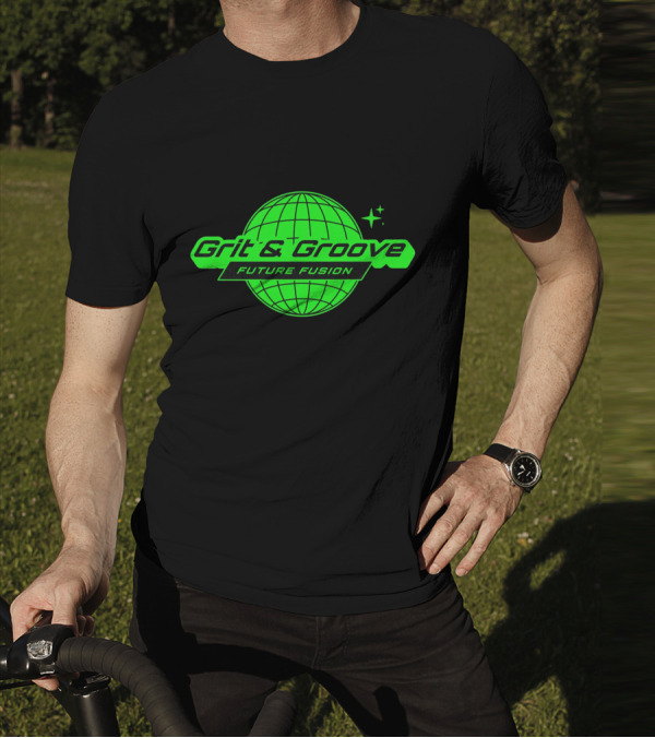 Grit And Groove Future Fusion Global Neon Green Sphere T-Shirt