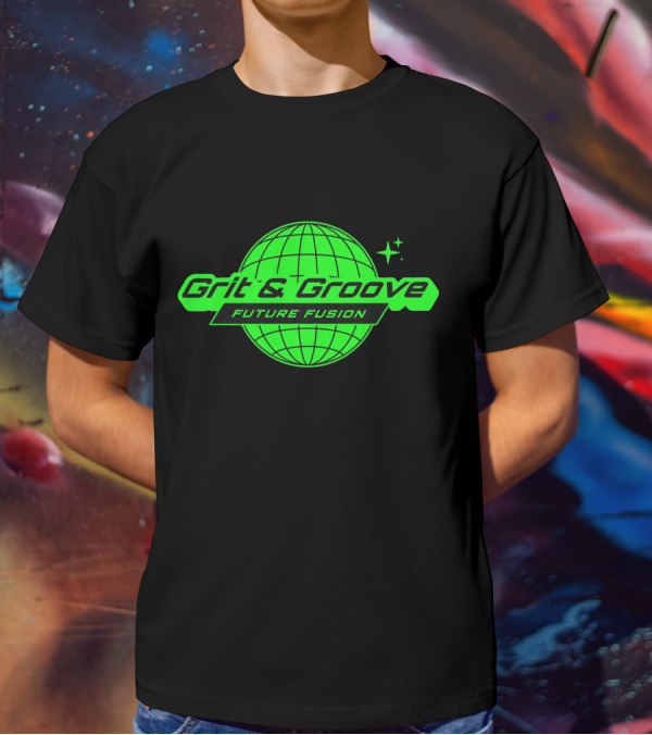 Grit And Groove Future Fusion Global Neon Green Sphere T-Shirt