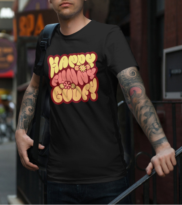 Happy Funny Goofy Retro Flower Power T-Shirt