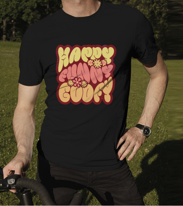 Happy Funny Goofy Retro Flower Power T-Shirt